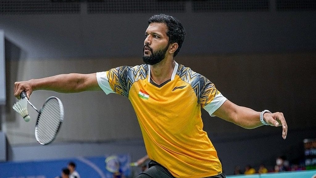 Photo: X | The Bridge : Indian para-shuttler Sukant Kadam during his match at the Paris Paralympics 2024.